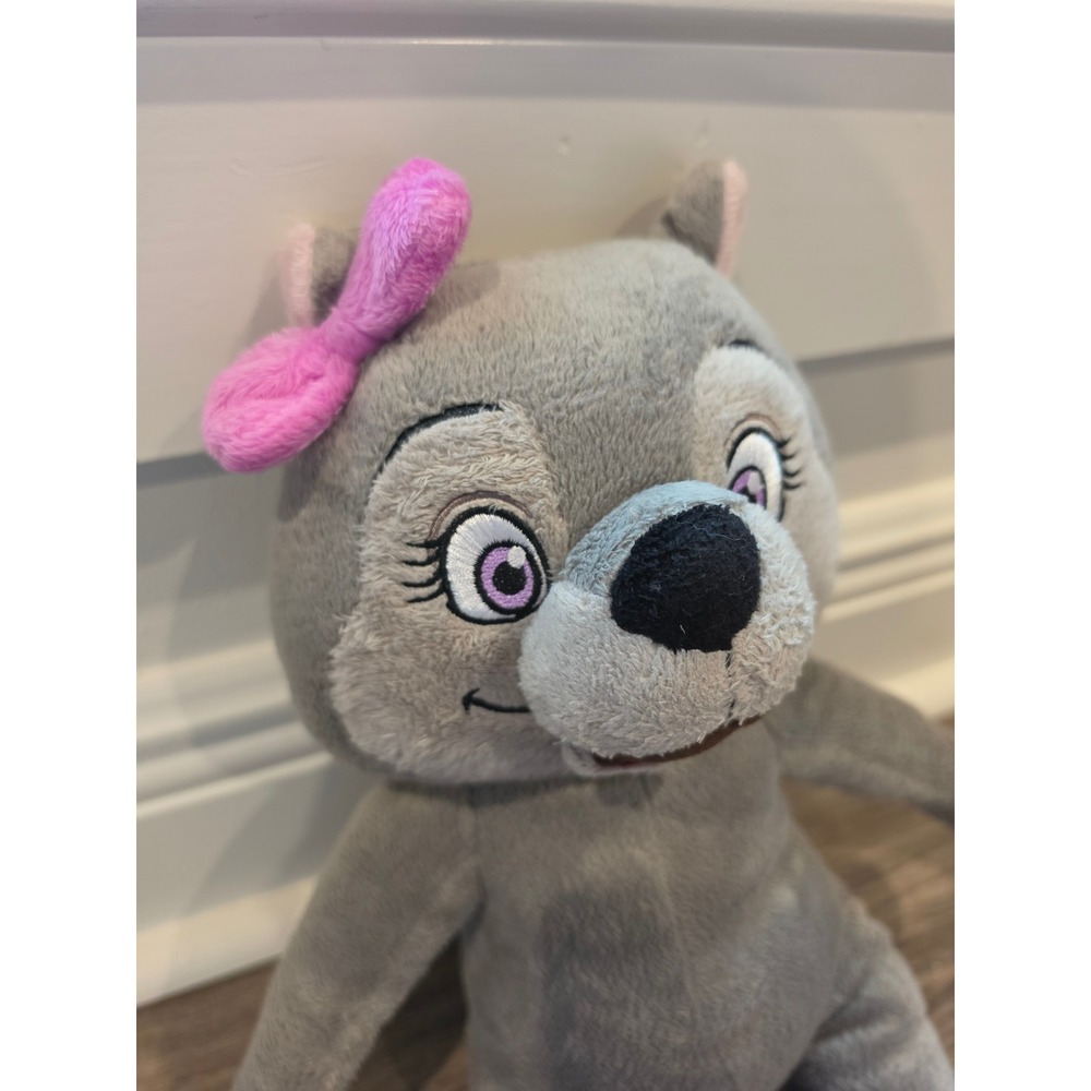 Great Wolf Lodge Violet the Wolf Grey Plush Stuffed Animal Pink Bow 16 In Fiesta